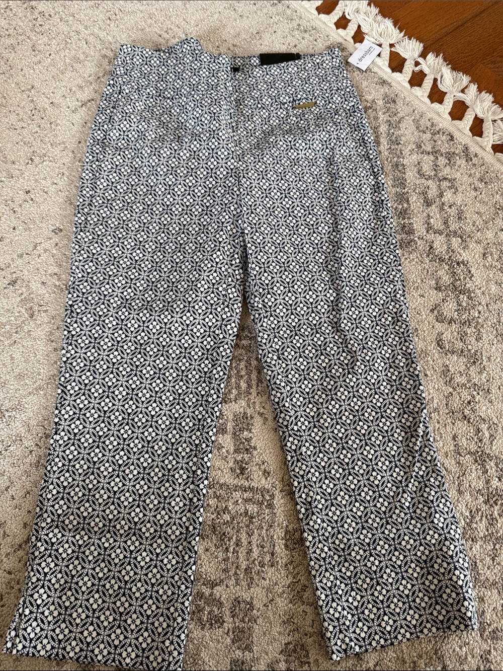 dressbarn Black & White Geometric Chinos